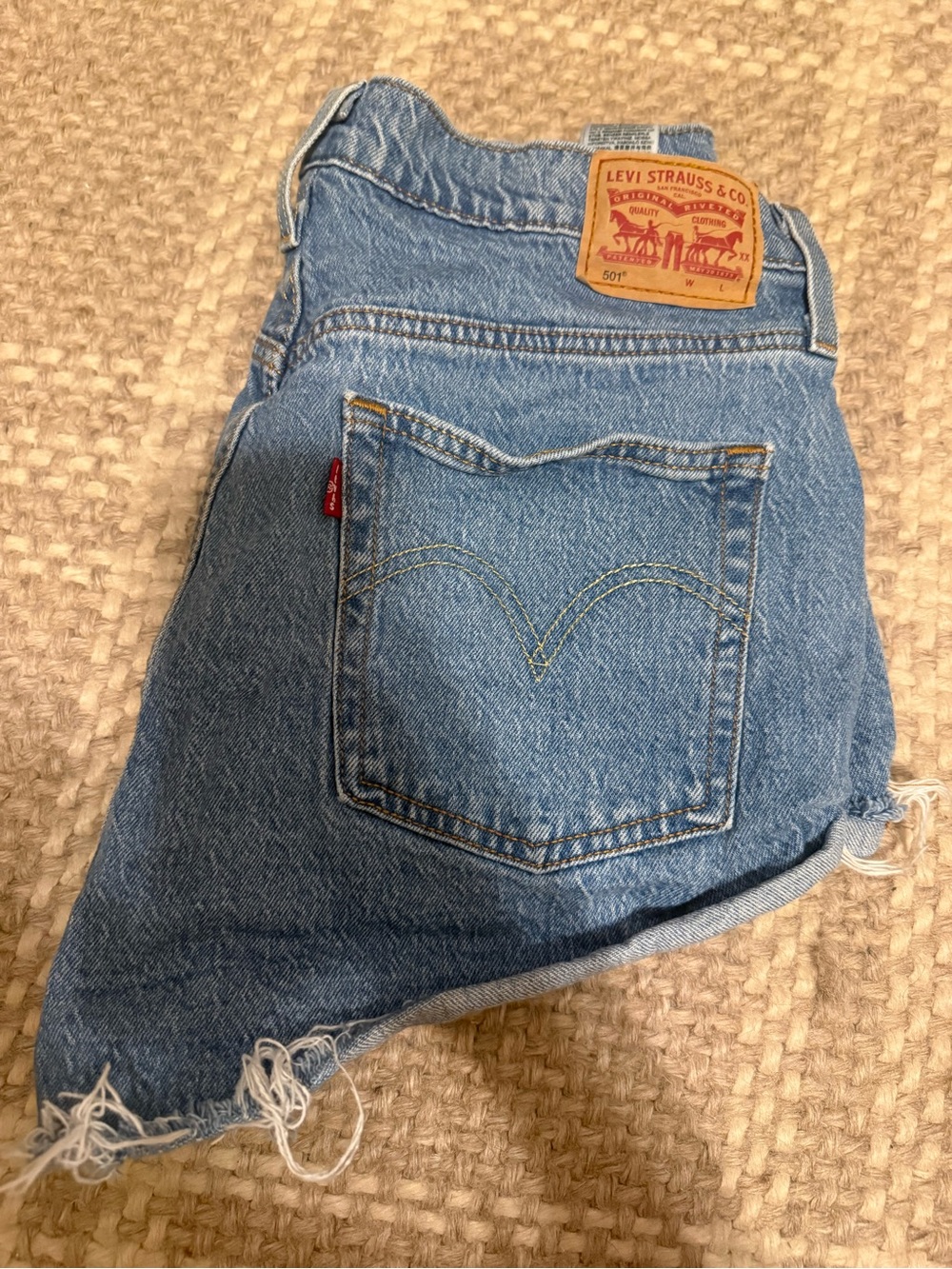 LEVIS BLUE DENIM CUT OFFS